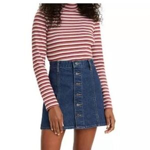 Women's Levi's Button Up A-Line Denim Skirt Size 27 Brand New
